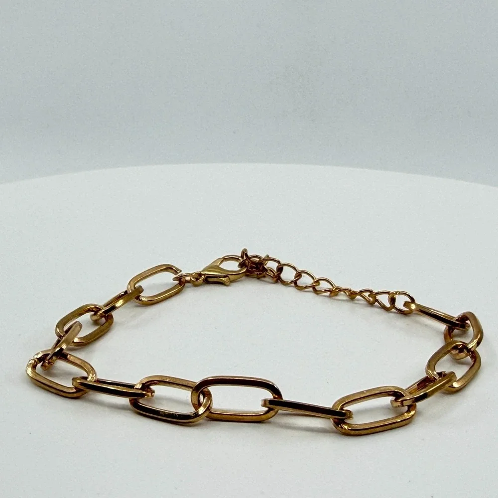 Gold Tone Chunky Link Bracelet Layering Boho Chic Minimalist Y2K Accessory Gift